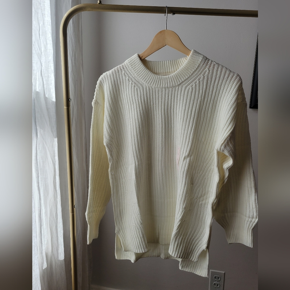 NWT - White Knit Sweater, Size Small